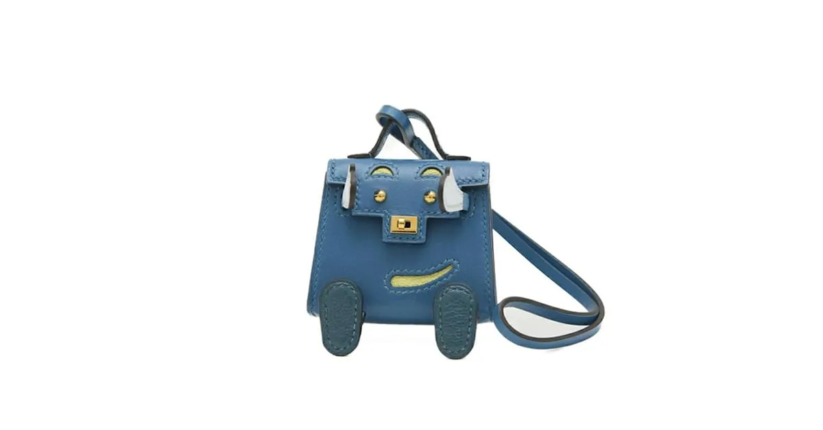 Charm de muñeca Kelly de Hermès en Tadelakt Azul Izmir 