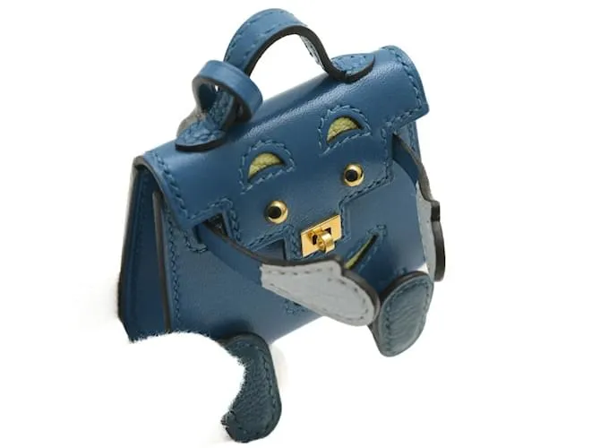 Charm de muñeca Kelly de Hermès en Tadelakt Azul Izmir 