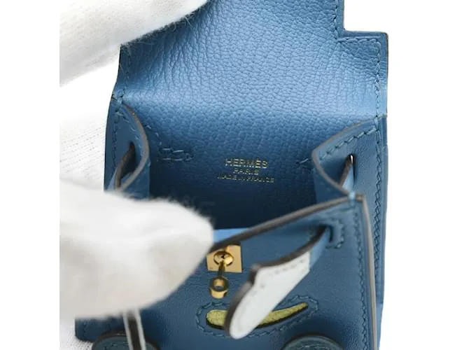 Charm de muñeca Kelly de Hermès en Tadelakt Azul Izmir 