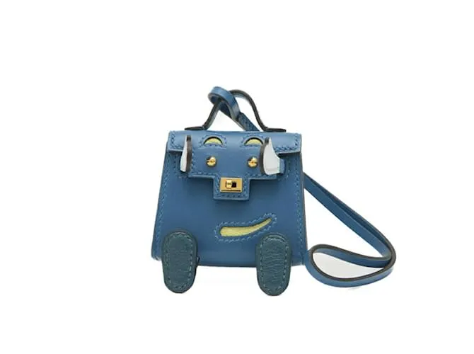 Charm de muñeca Kelly de Hermès en Tadelakt Azul Izmir 
